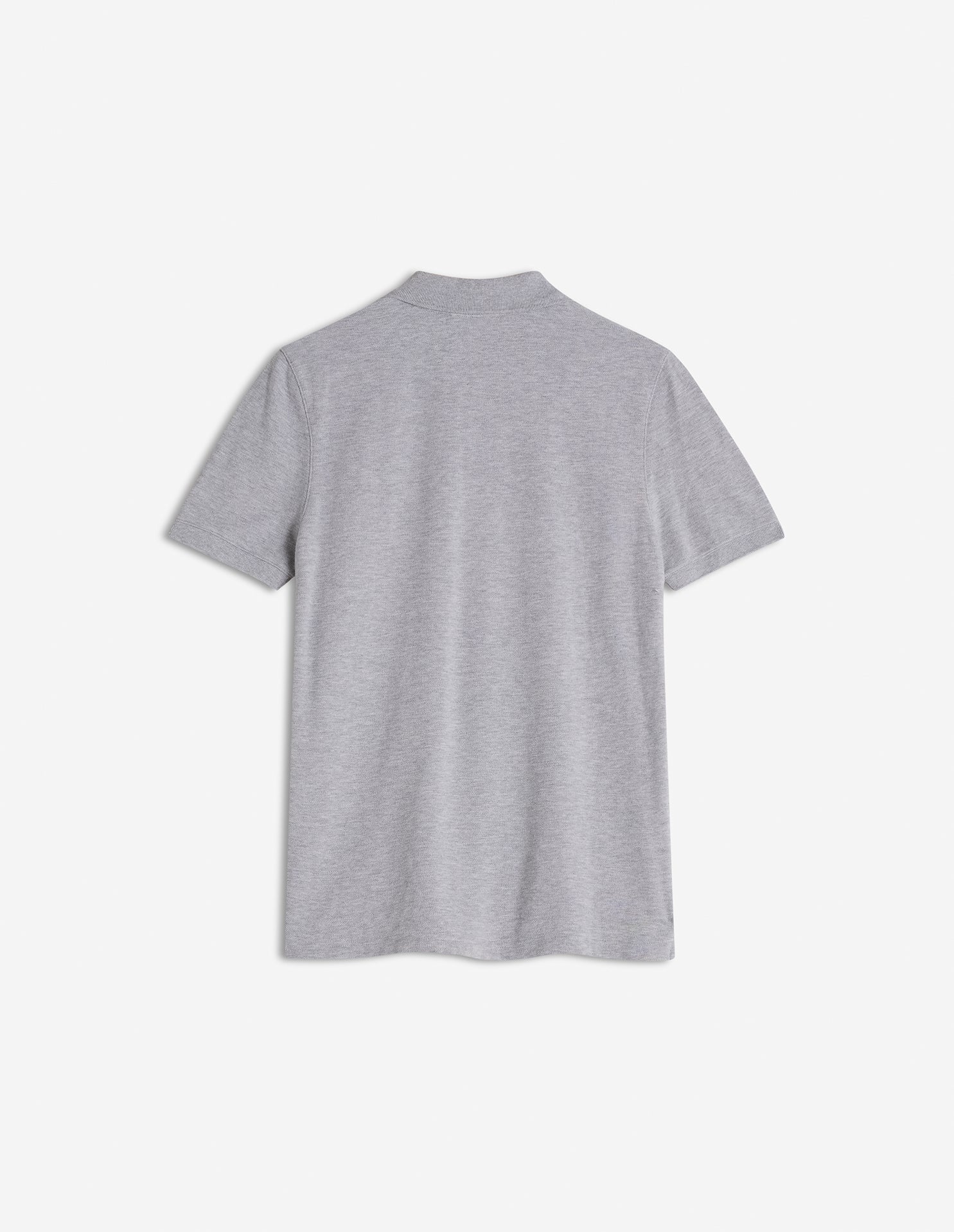 Polo shirt with embroidered Fox head patch - Light Grey Melange