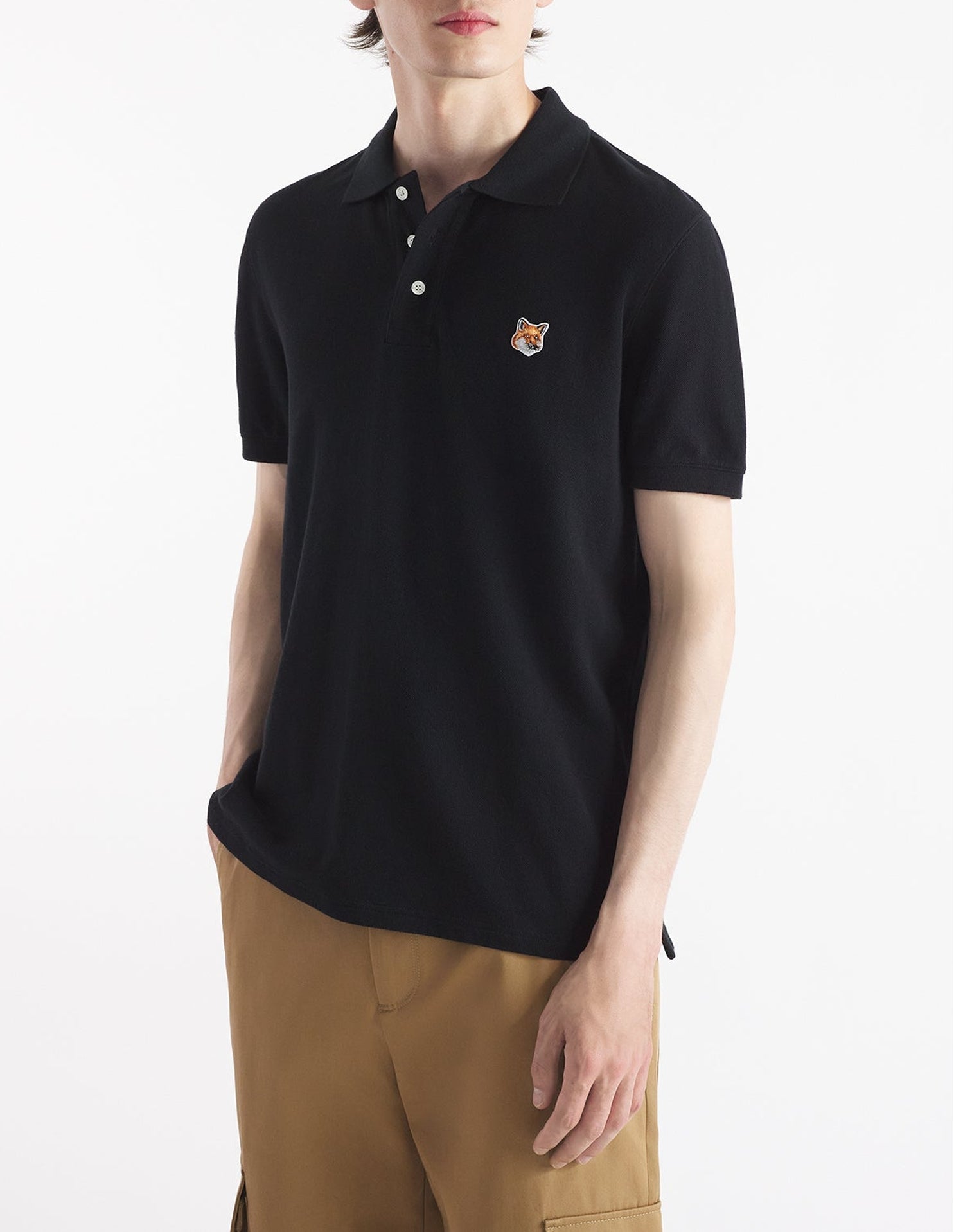 Polo à manches courtes avec écusson - Black