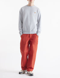 Sweatshirt à col rond avec écusson - Light Grey Melange