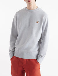 Sweatshirt à col rond avec écusson - Light Grey Melange