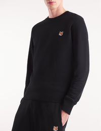 Sweatshirt à col rond avec écusson - Black