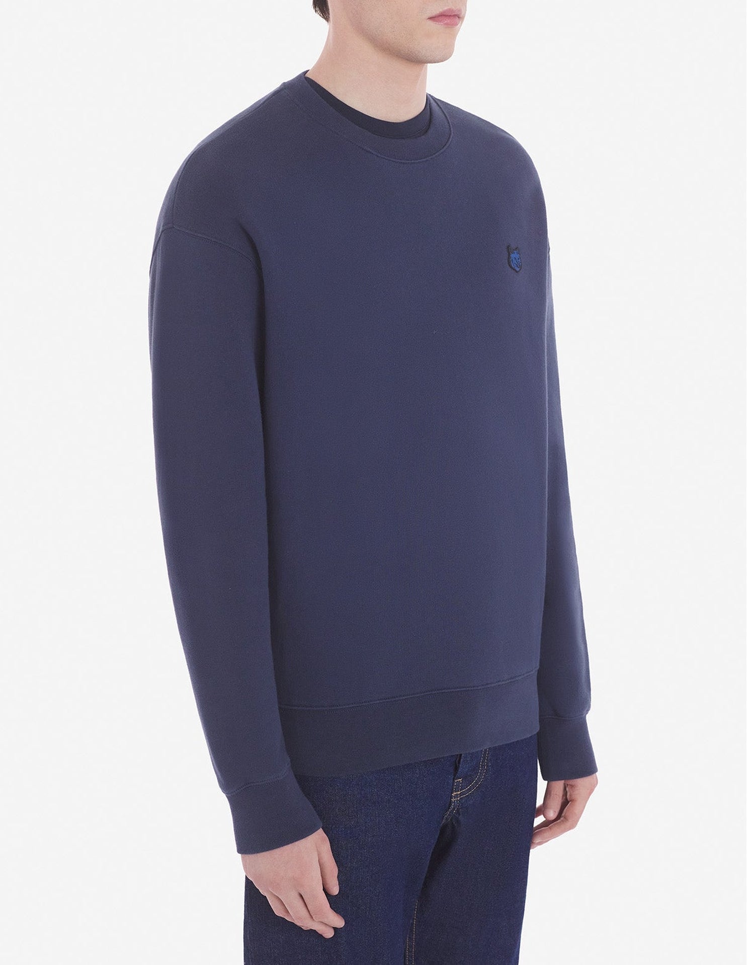 Round-neck sweatshirt with crest - Ink Blue