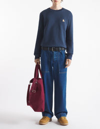 Sweatshirt à encolure ronde avec écusson - Ink Blue
