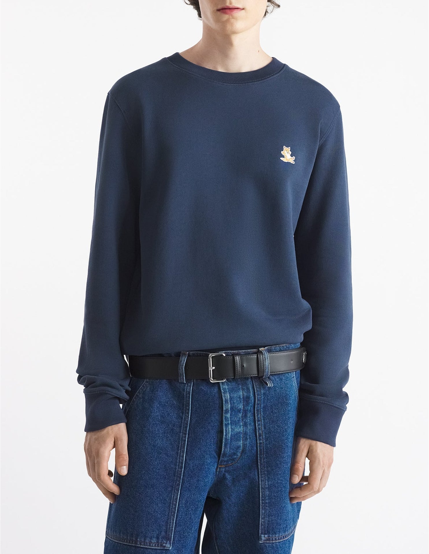 Sweatshirt à encolure ronde avec écusson - Ink Blue