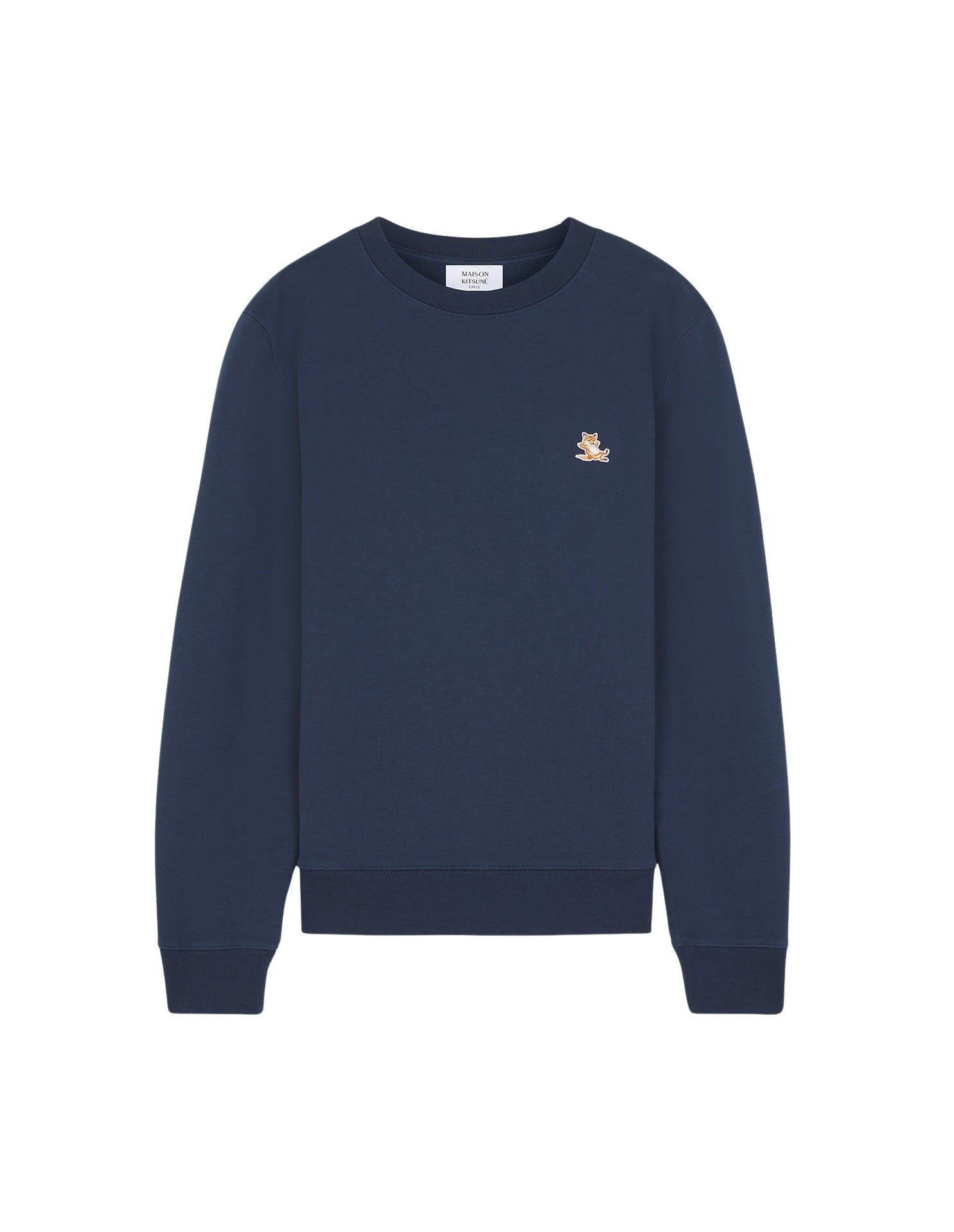 Round neck sweatshirt with crest - Eclipse Blue