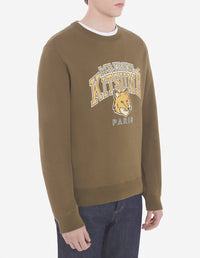 Sweatshirt à col rond avec inscription - Khaki