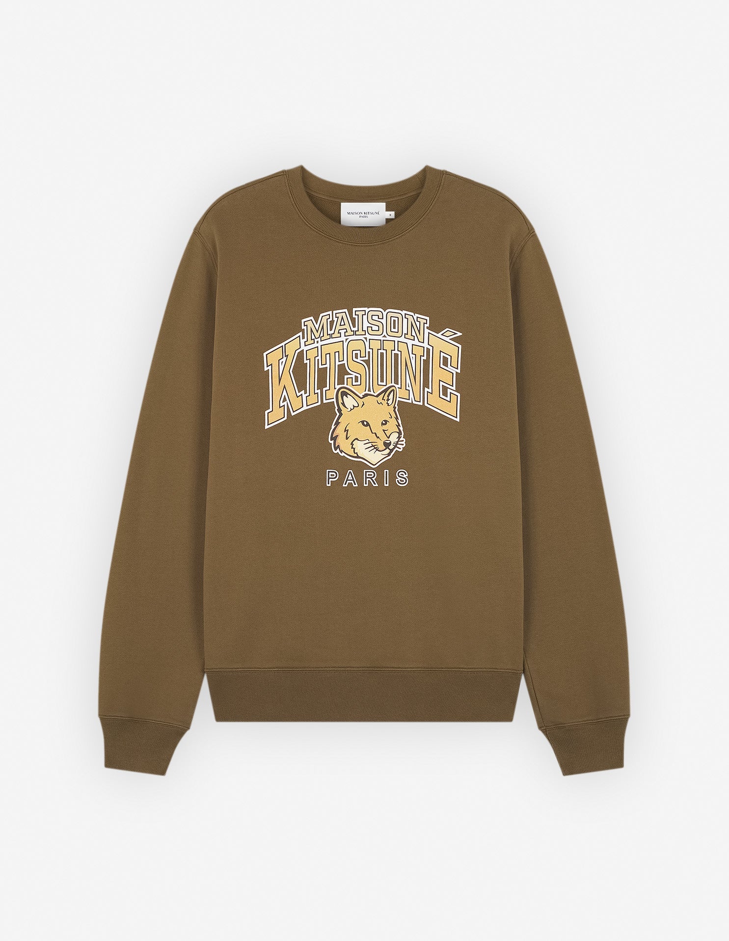 Sweatshirt à col rond avec inscription - Khaki