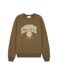 Sweatshirt à col rond avec inscription - Khaki
