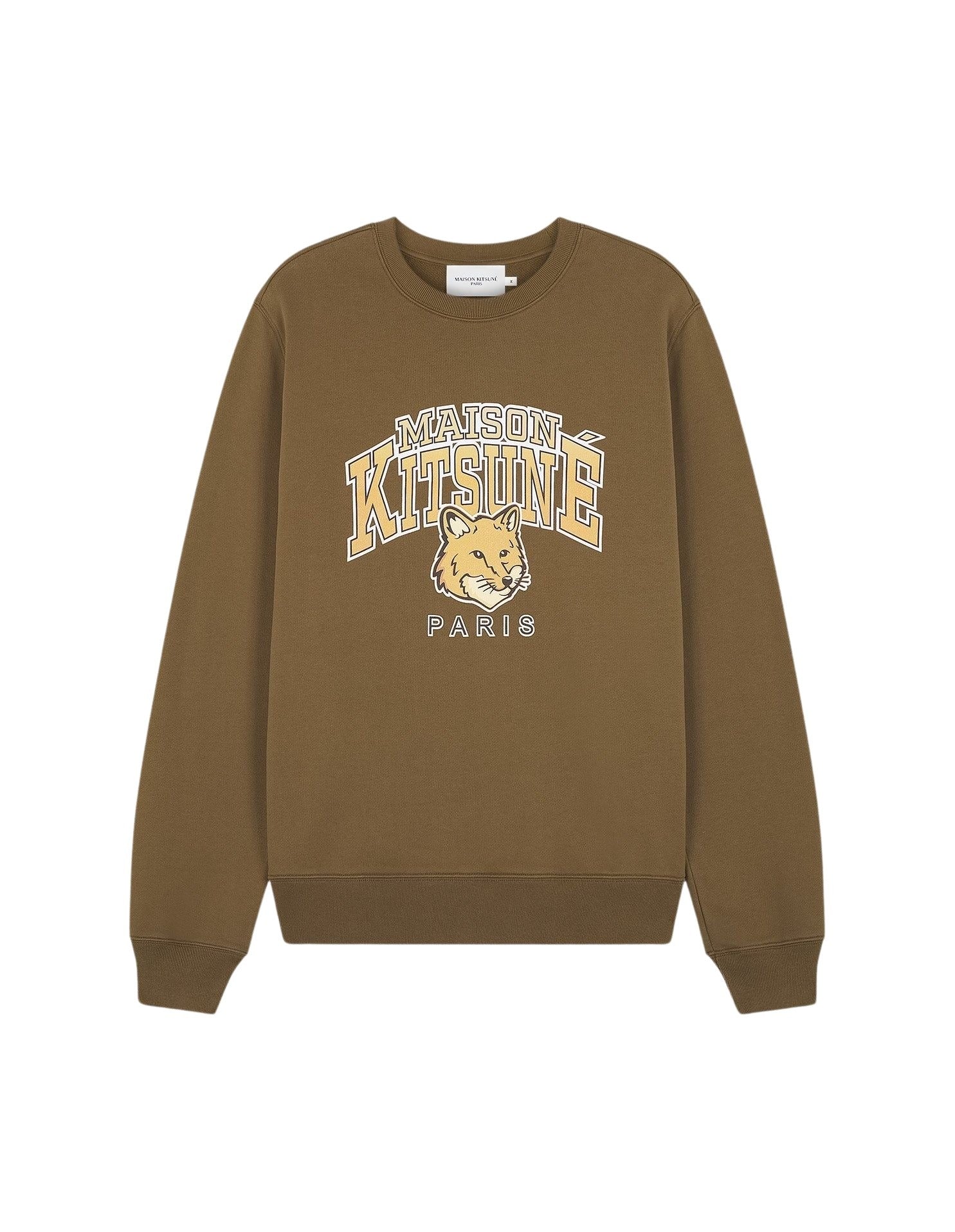 Sweatshirt à col rond avec inscription - Khaki