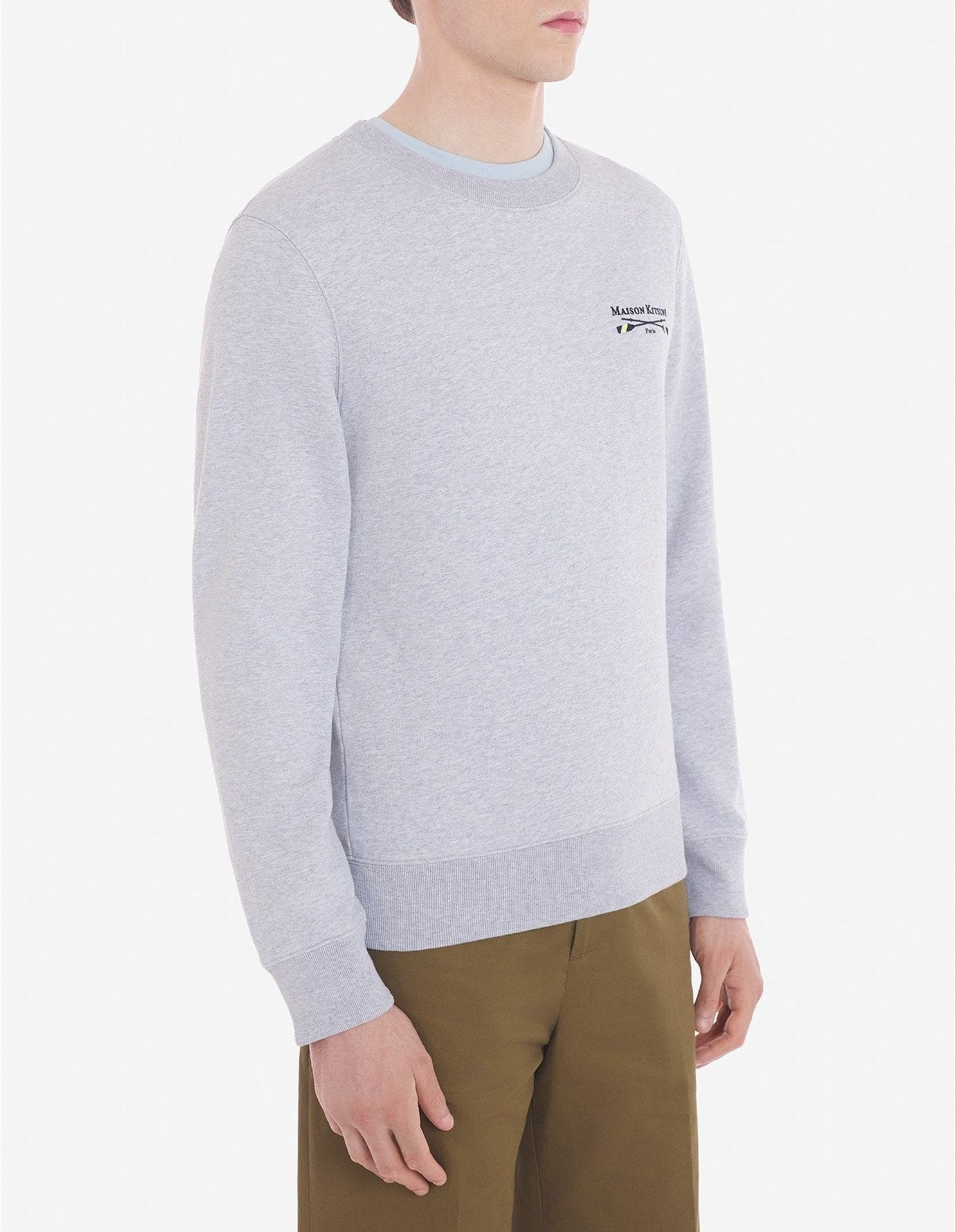 Sweatshirt à manches longues brodé - Light Grey Melange