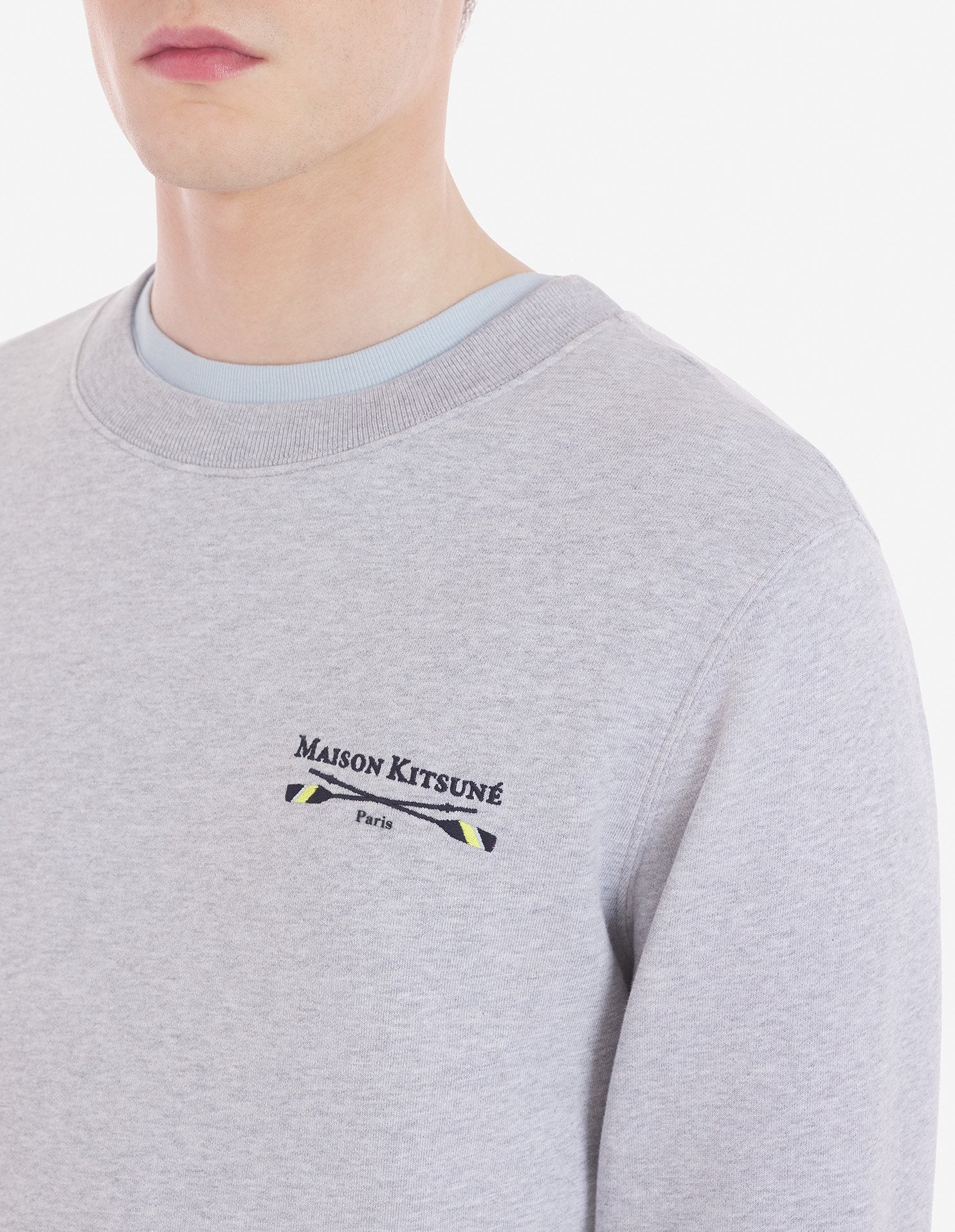 Sweatshirt à manches longues brodé - Light Grey Melange
