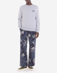 Sweatshirt à col rond avec broderie - Light Grey Melange
