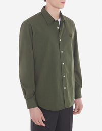 Chemise large avec écusson brodé - Khaki