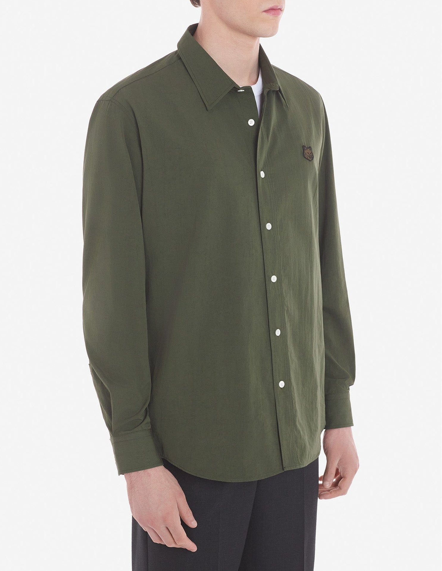 Chemise large avec écusson brodé - Khaki