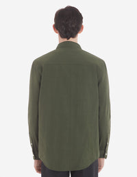 Chemise large avec écusson brodé - Khaki