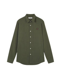 Chemise large avec écusson brodé - Khaki