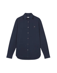 Embroidered patch shirt - Ink Blue