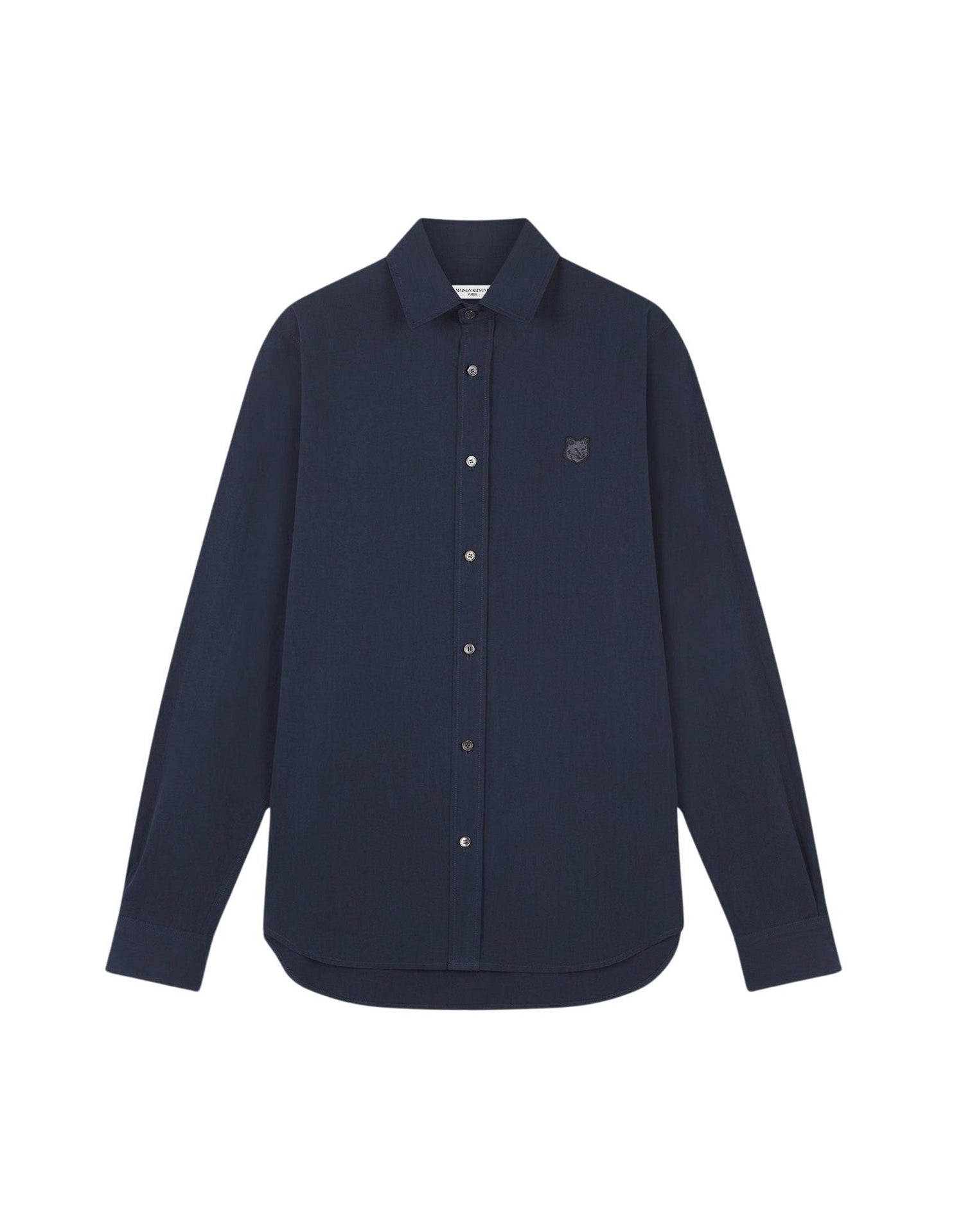 Embroidered patch shirt - Ink Blue