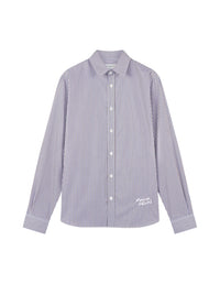 Striped shirt with embroidery - Brown & Blue Stripes