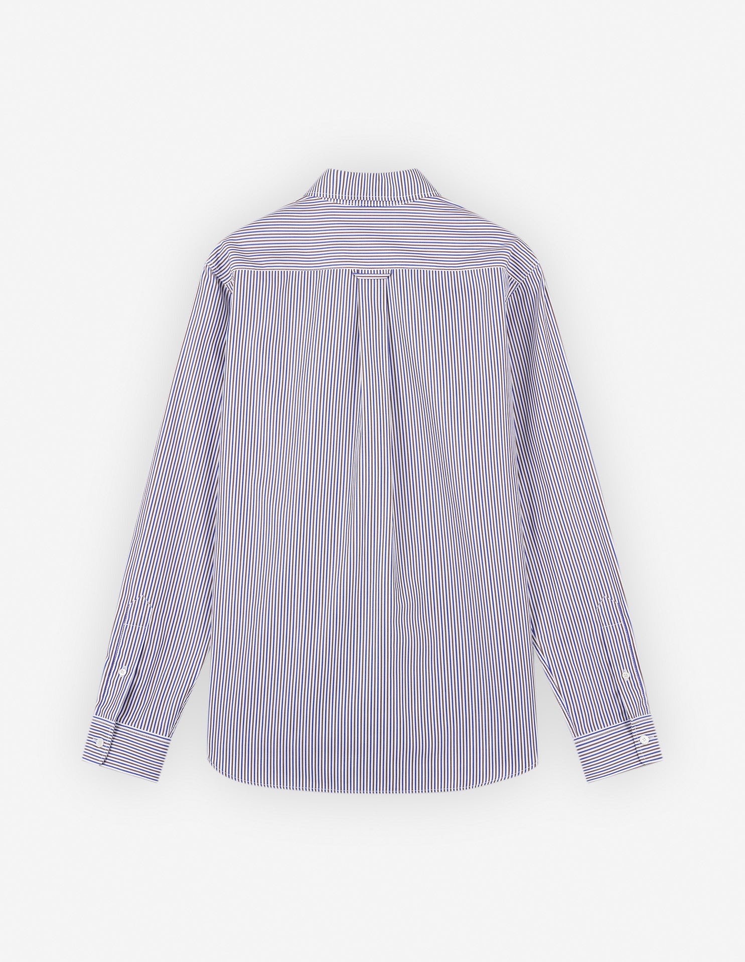 Striped shirt with embroidery - Brown & Blue Stripes