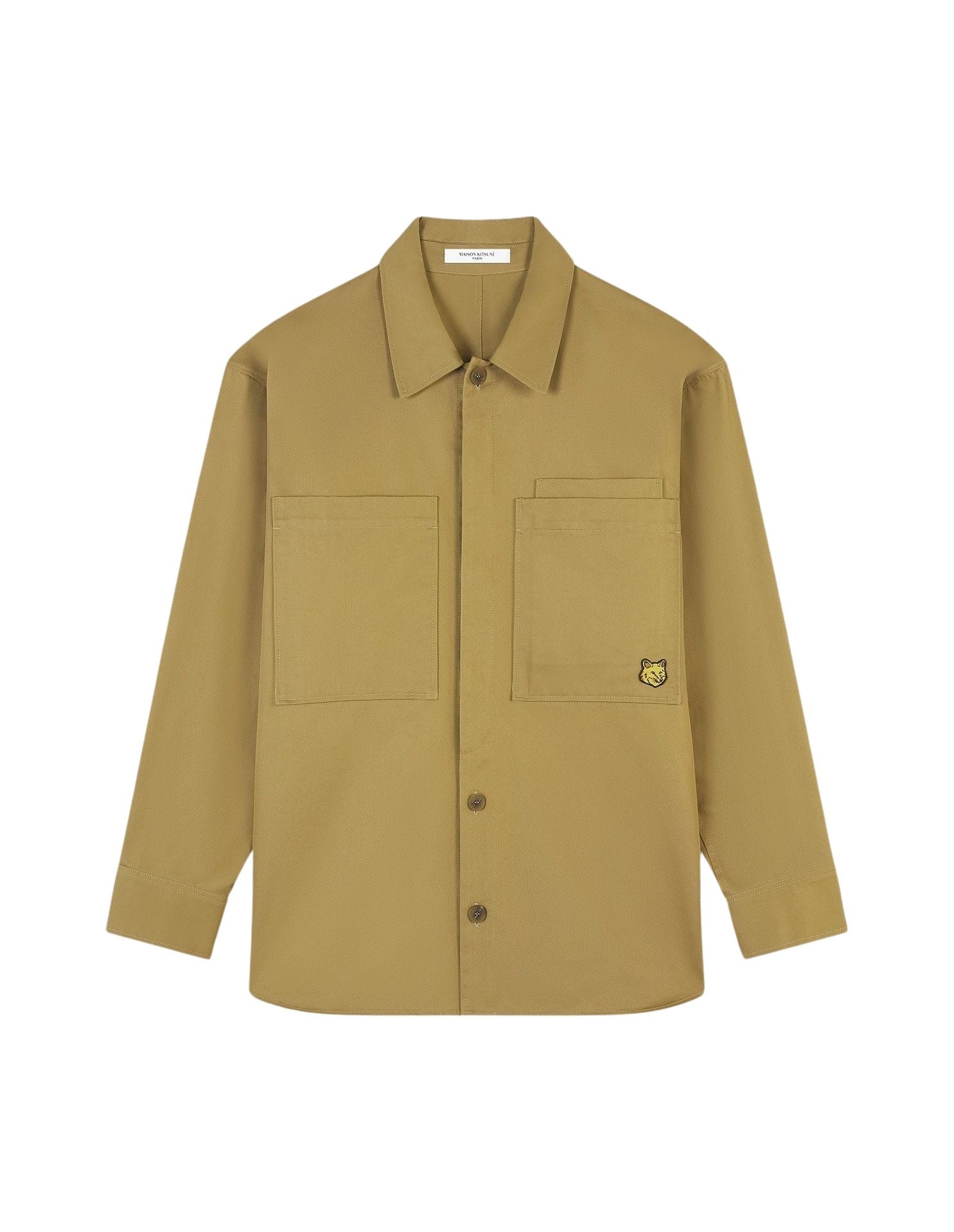 Straight-cut overshirt with pockets - Beige