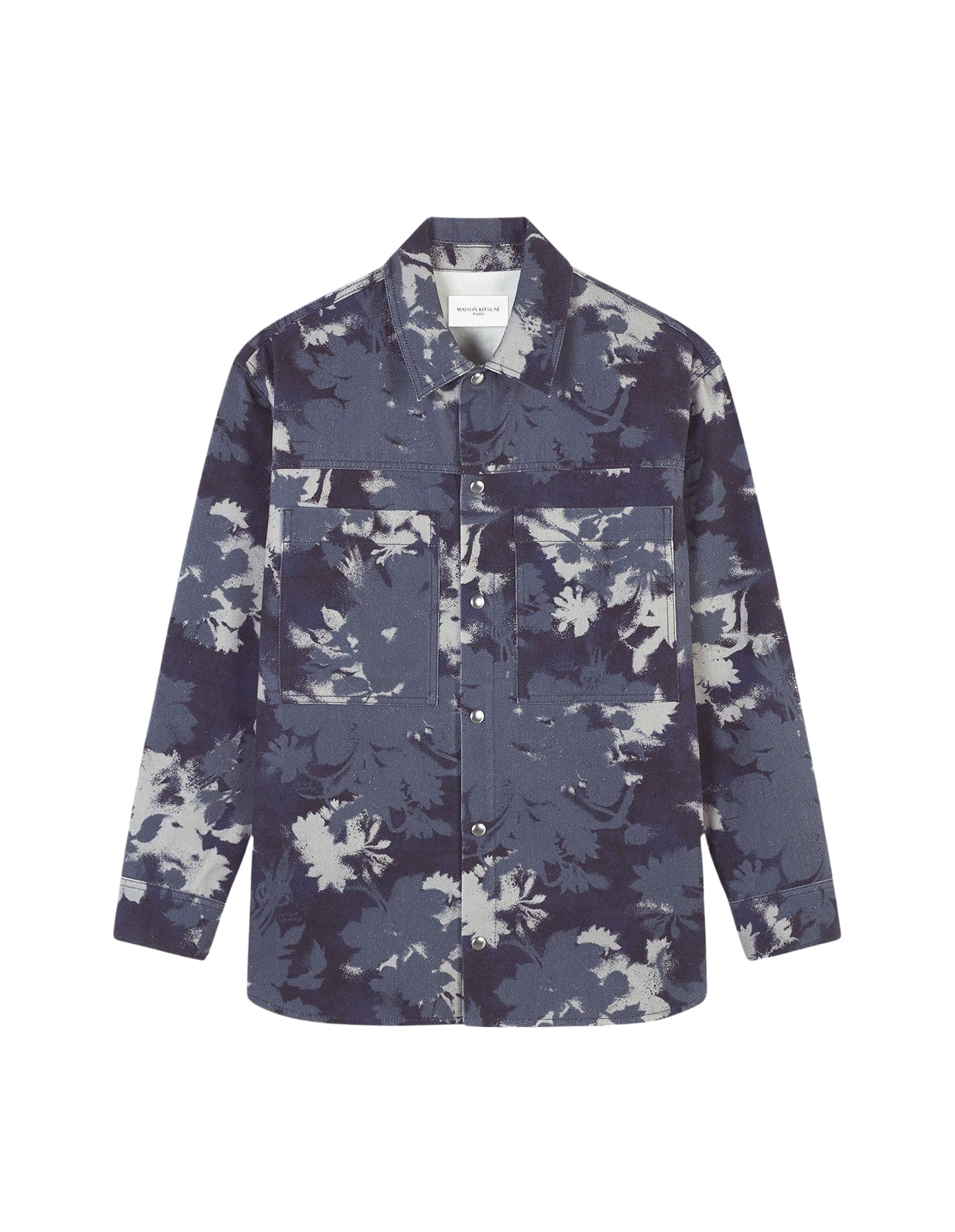 Long-sleeved printed overshirt - Navy Stone Floral