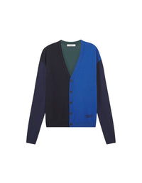 Cardigan à manches longues en laine - Black & Quartz Blue