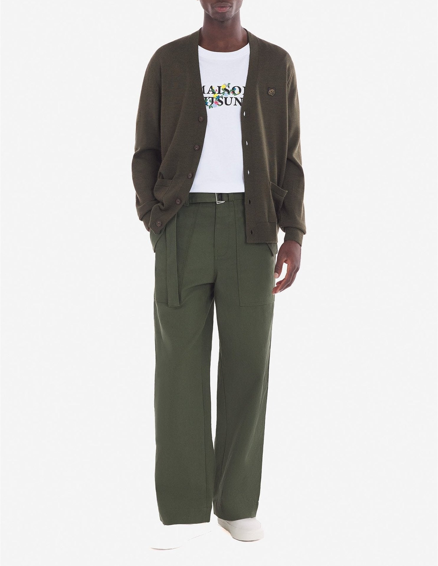 Wool pocket cardigan - Khaki