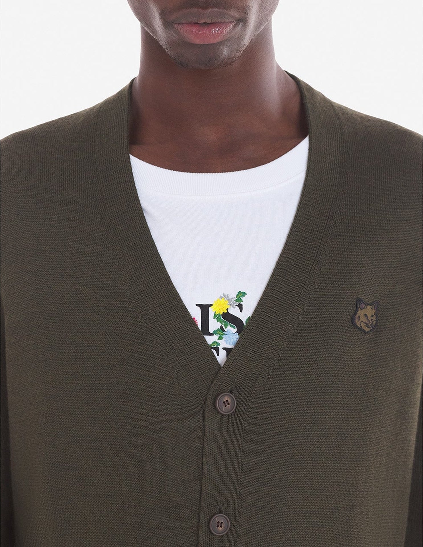 Wool pocket cardigan - Khaki