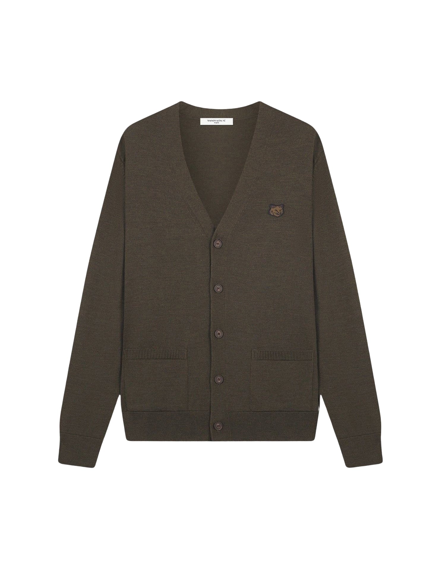 Wool pocket cardigan - Khaki