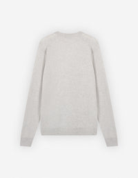 Cardigan Baby Fox brodé en laine - Light Grey Melange
