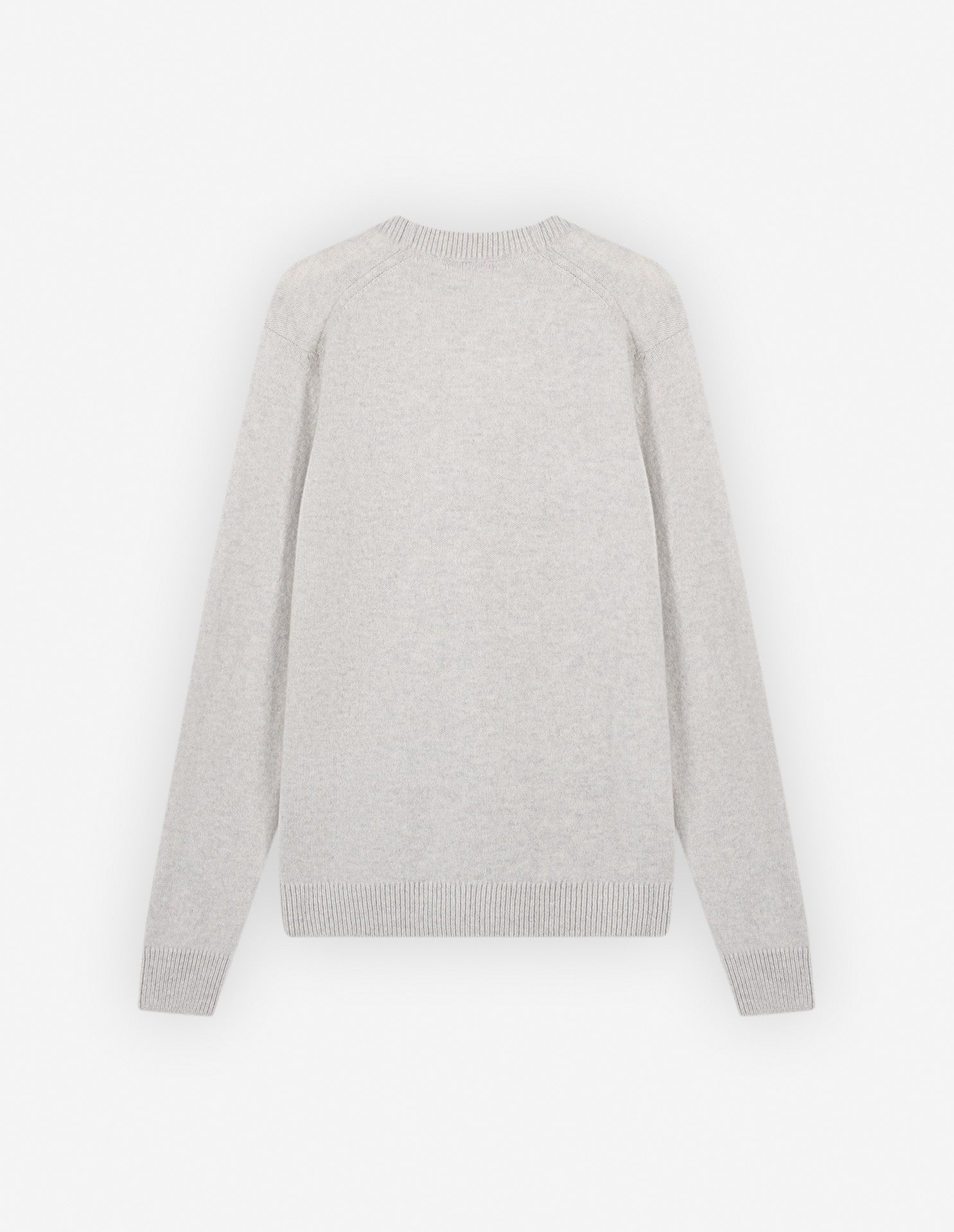 Baby Fox embroidered wool cardigan - Light Grey Melange