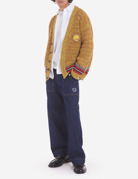 Cardigan en laine mélangée - Mustard Melange