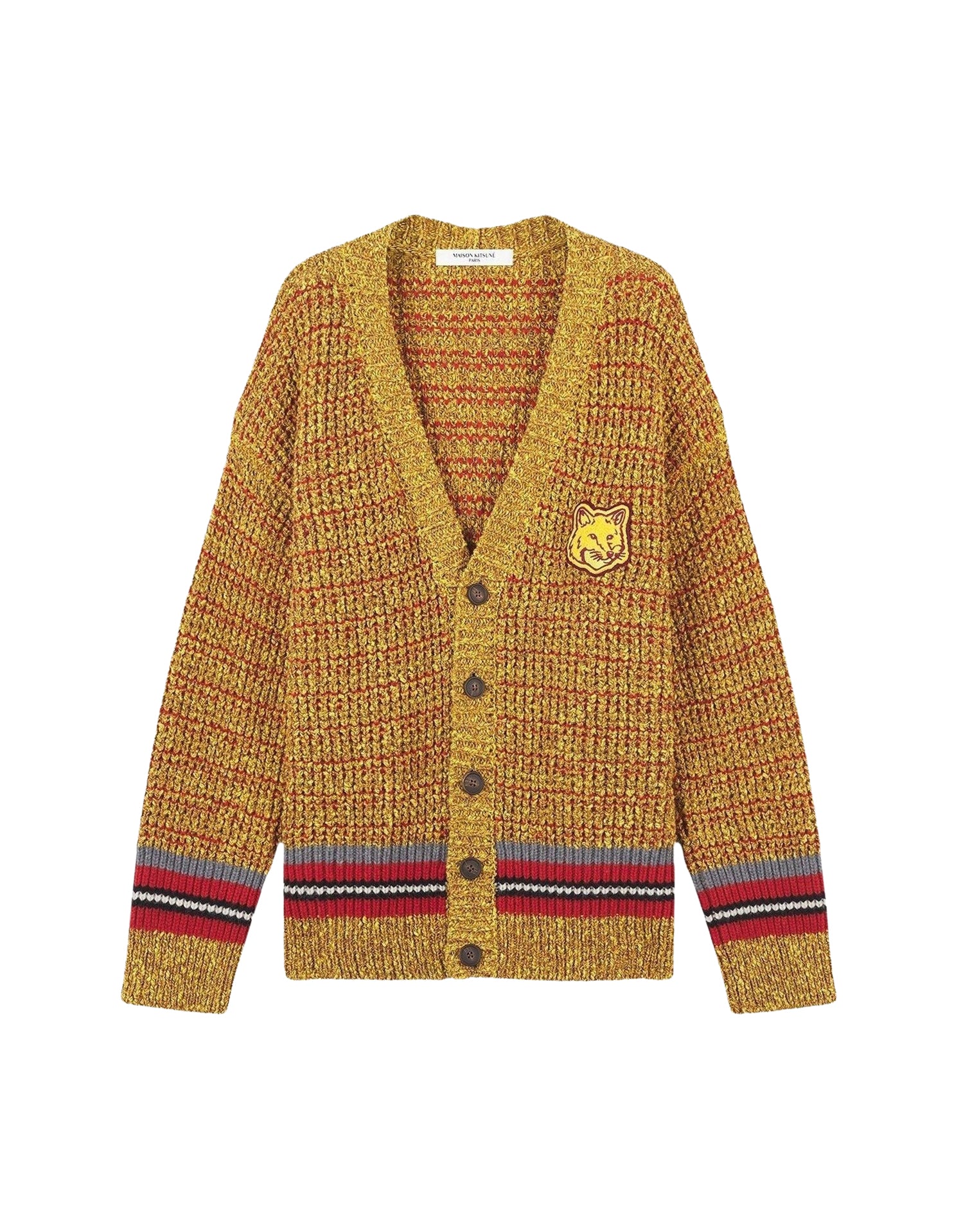 Cardigan en laine mélangée - Mustard Melange