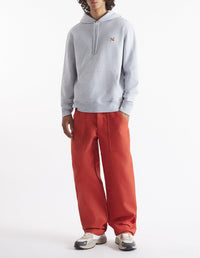 Sweat à capuche Fox avec écusson - Light Grey Melange
