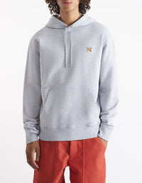 Sweat à capuche Fox avec écusson - Light Grey Melange