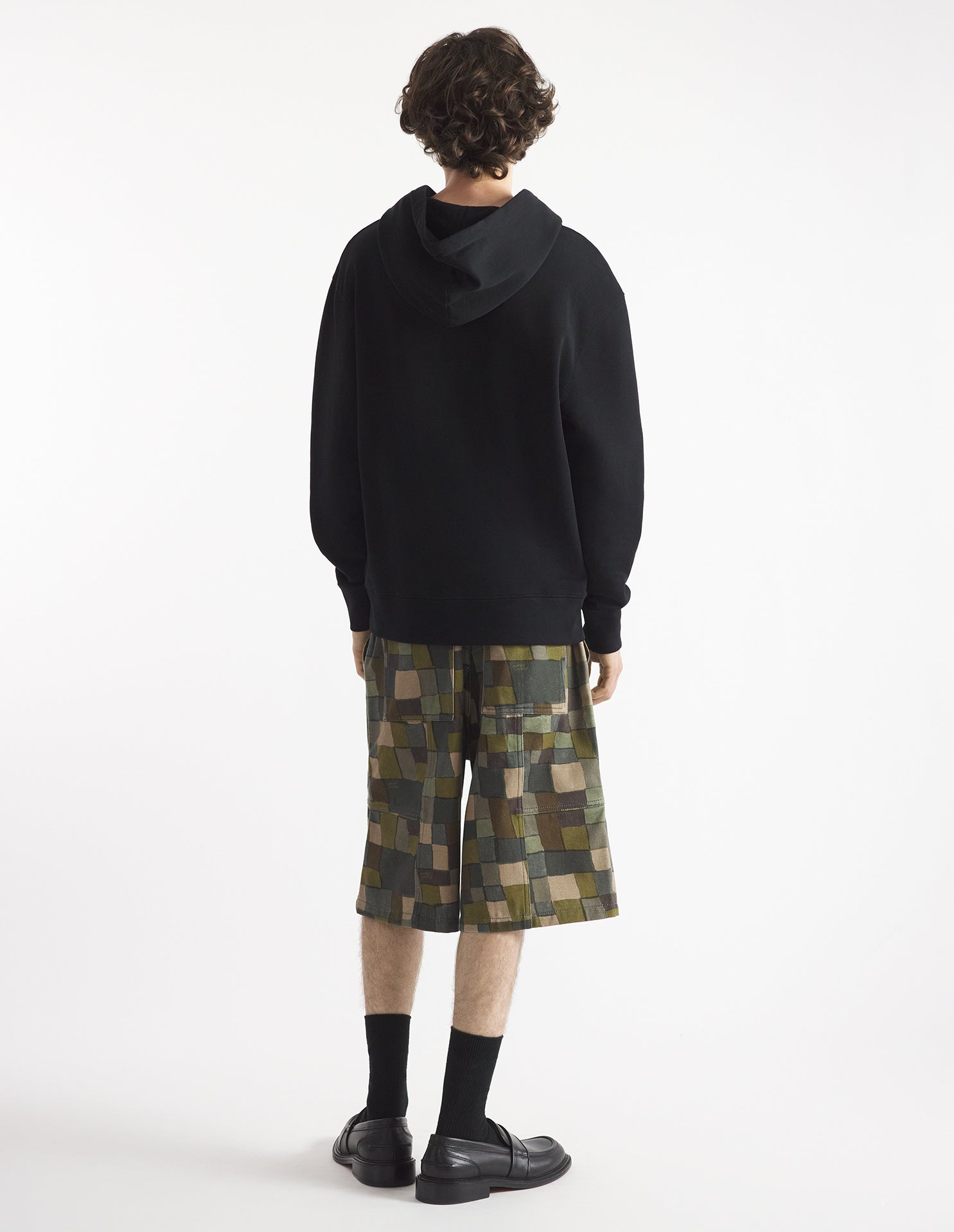 Sweat à capuche Fox avec écusson - Black