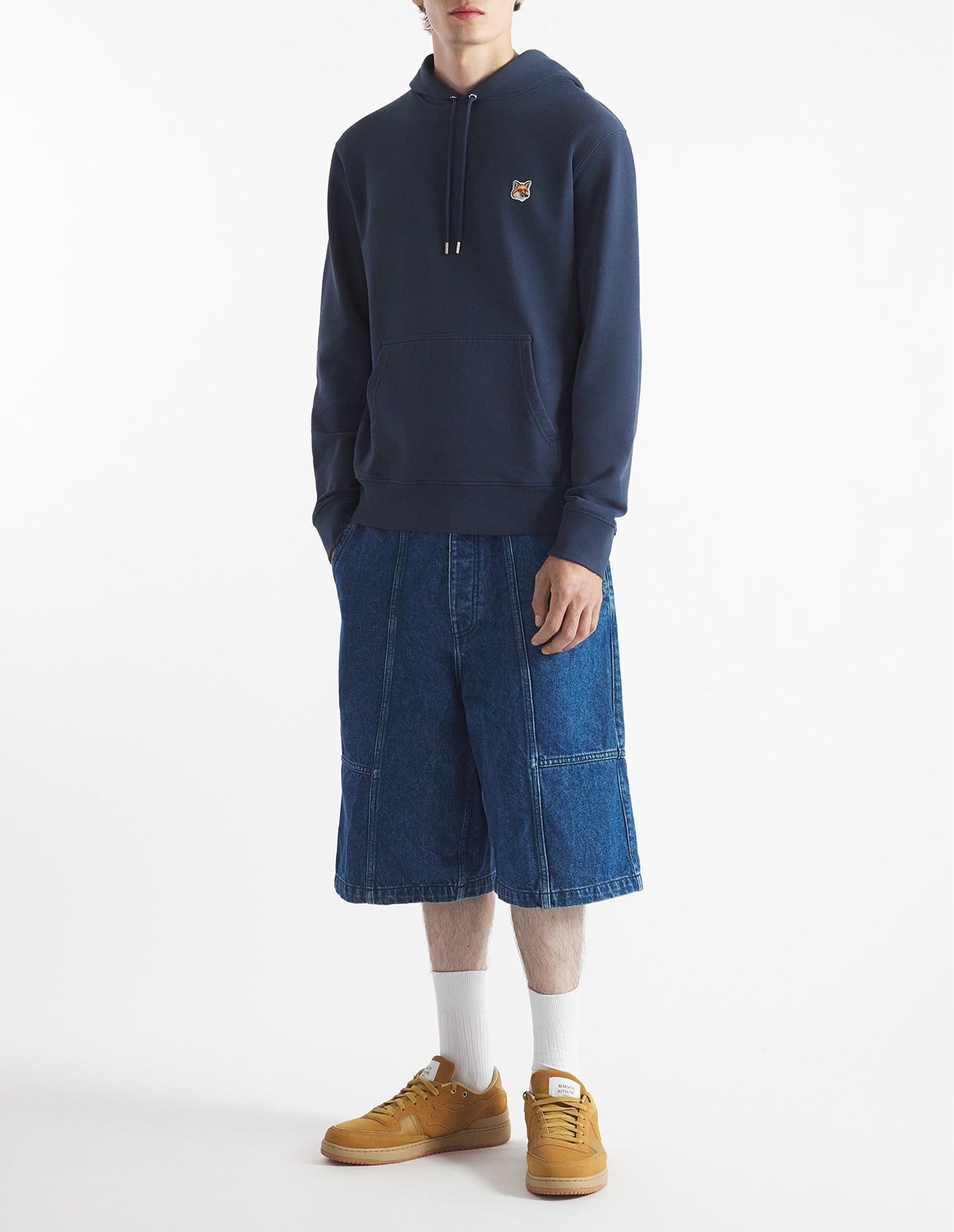 Sweat à capuche Fox avec écusson - Ink Blue