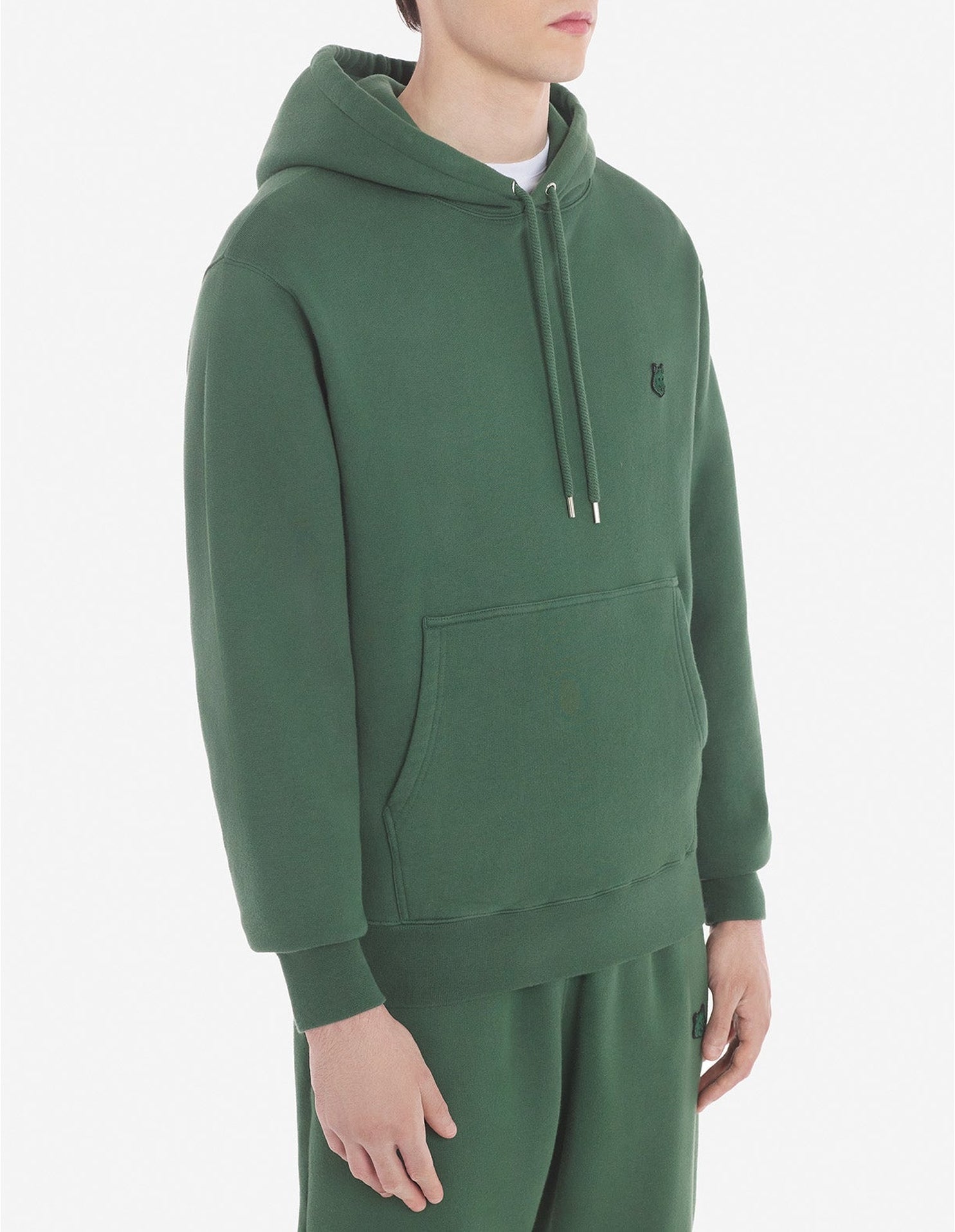 Bold Fox Head hoody with crest - Bottle Green