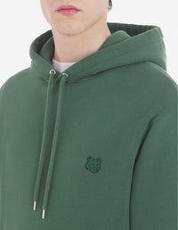 Bold Fox Head hoody with crest - Bottle Green