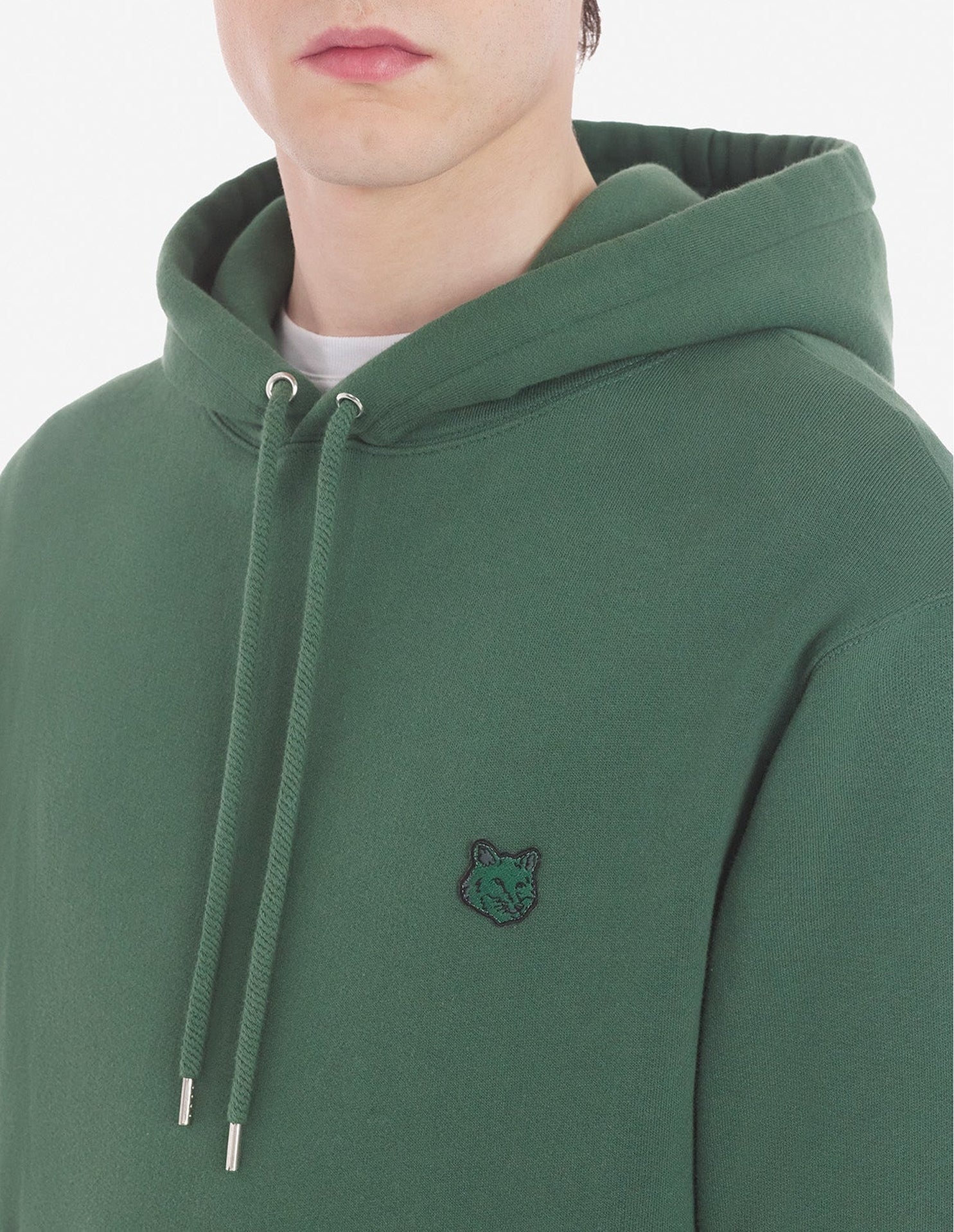 Bold Fox Head hoody with crest - Bottle Green