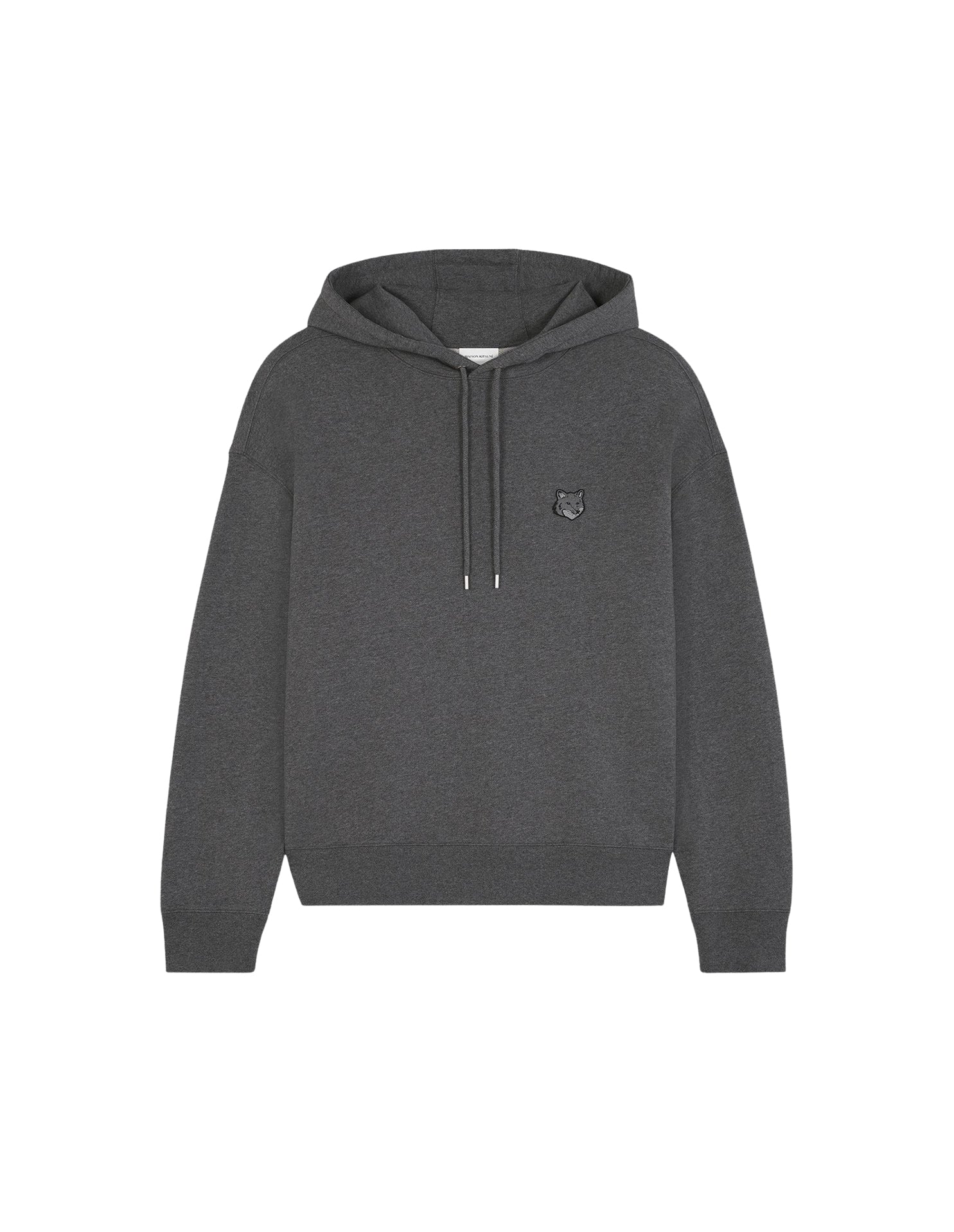 Bold Fox Head oversize hoody with crest - Dark Grey Melange