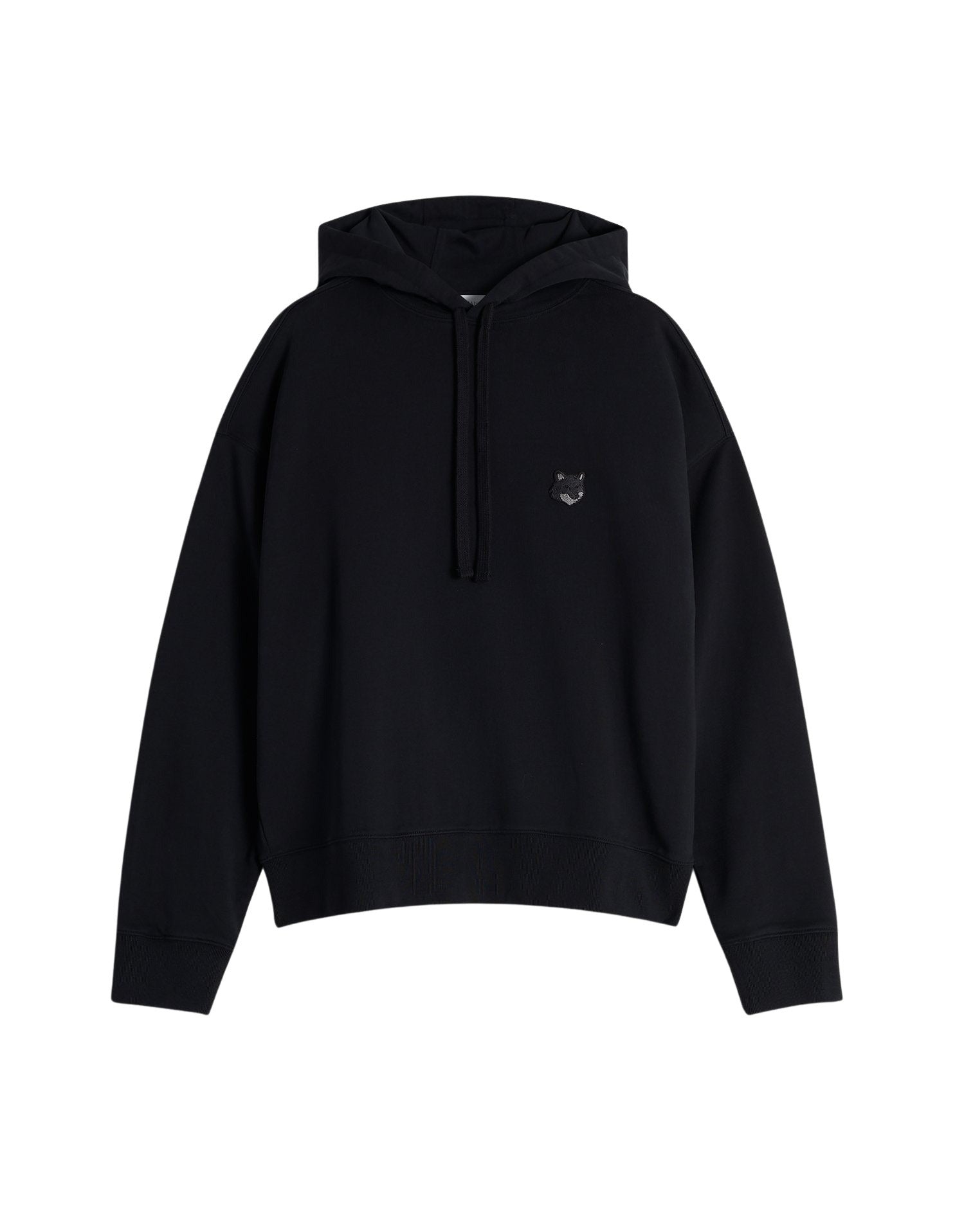 Sweat à capuche Bold Fox Head oversize avec écusson - Black