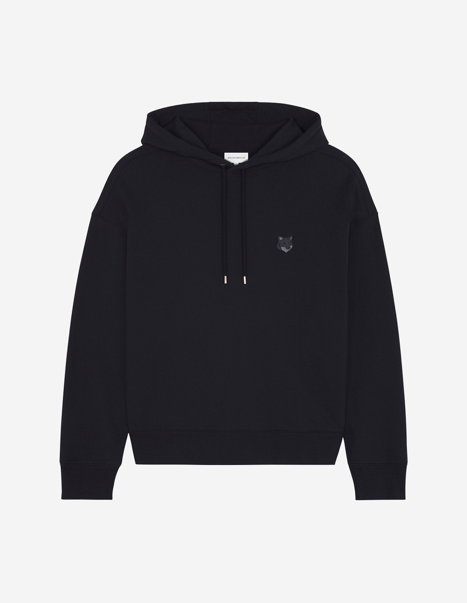 Sweat à capuche Bold Fox Head oversize avec écusson - Black