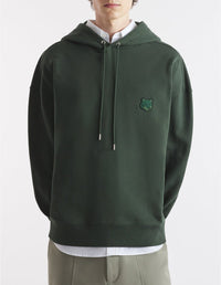 Sweat à capuche Bold Fox Head oversize avec écusson - Ranger Green