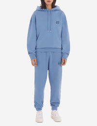 Sweat à capuche Bold Fox Head oversize avec écusson - Hampton Blue