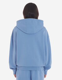 Sweat à capuche Bold Fox Head oversize avec écusson - Hampton Blue