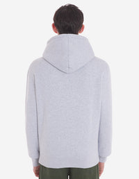 Hoodie with floral lettering - Light Grey Melange
