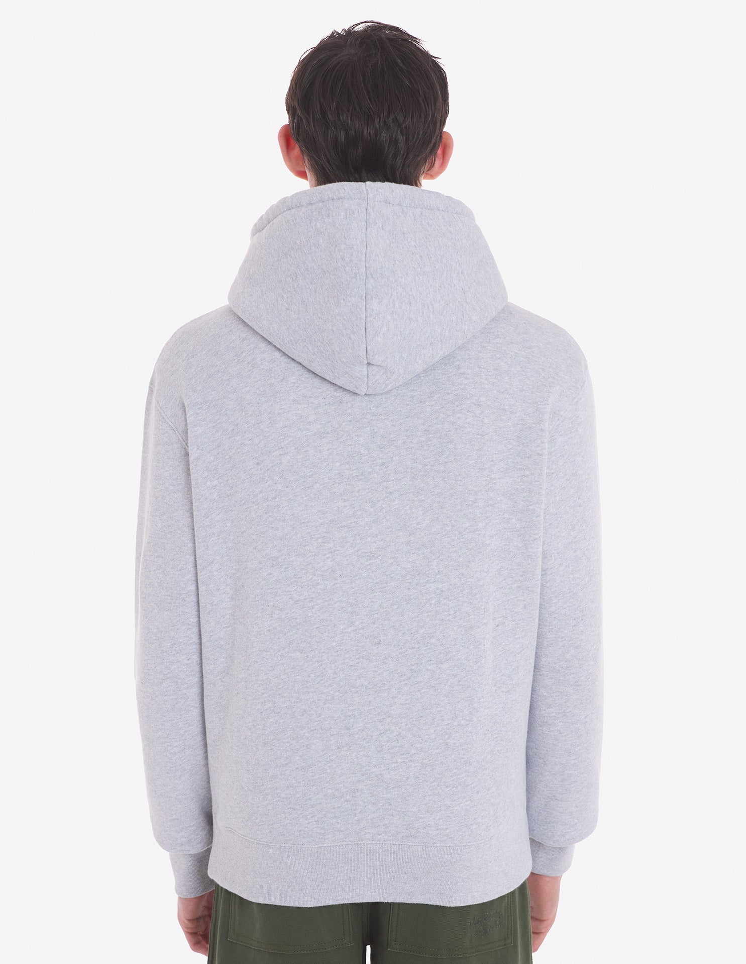 Hoodie with floral lettering - Light Grey Melange