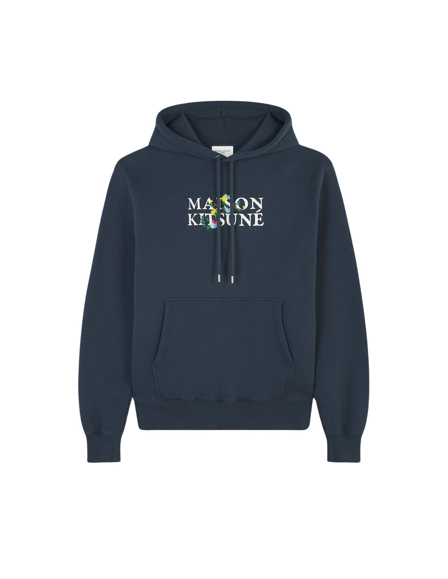 Hoodie with floral print - Ink Blue